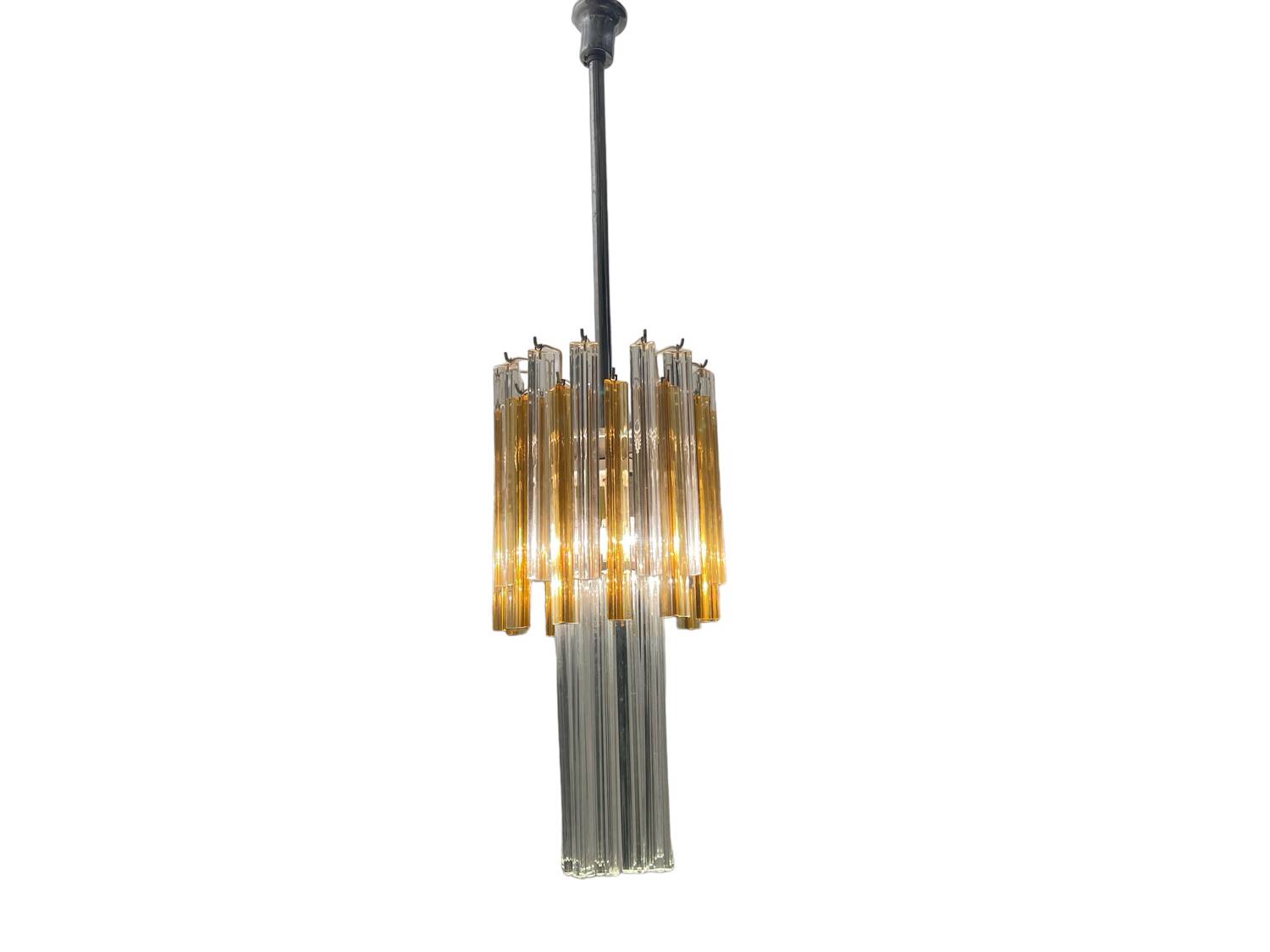 Murano Glass Trilobi Chandelier by Venini 1970’s