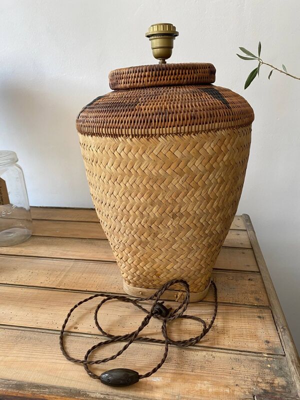 Lampe panier balinais vintage