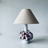 Terracotta lamp flower in relief