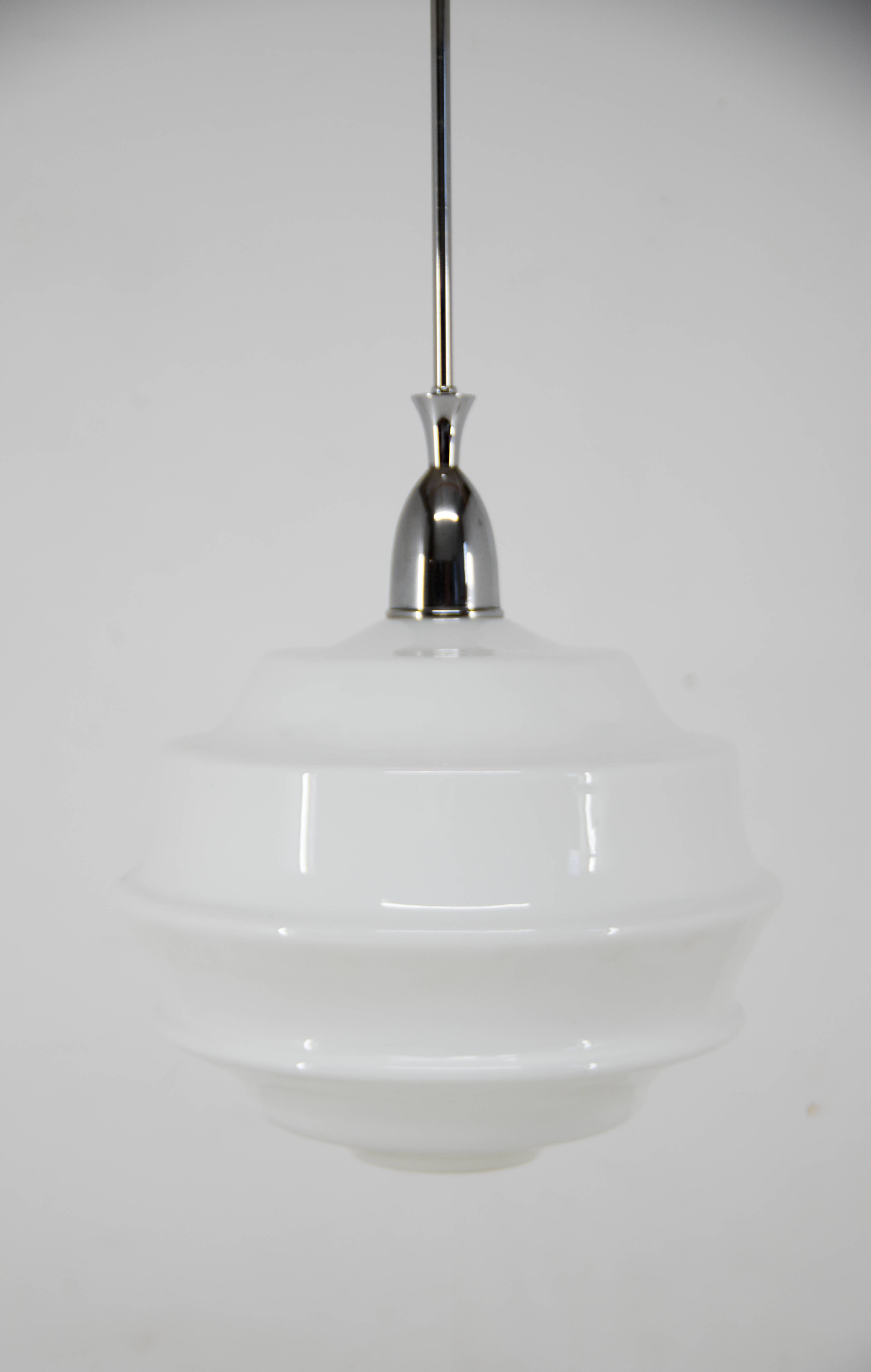 Art deco glass pendant Czechoslovakia 1950s