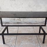 1950s metal and glass coffee table