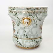 Antique Porcelain planter hand painted with mascarons with lion's head in relief-nineteenth century