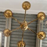 Small golden Dutch chandelier with 6 arms of light