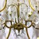 Cage chandelier 6 lights in bronze and crystal