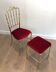 Chaise et tabouret Chiavari en laiton et velours. Vers 1940