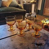 Amber glasses, balloon shape 70's