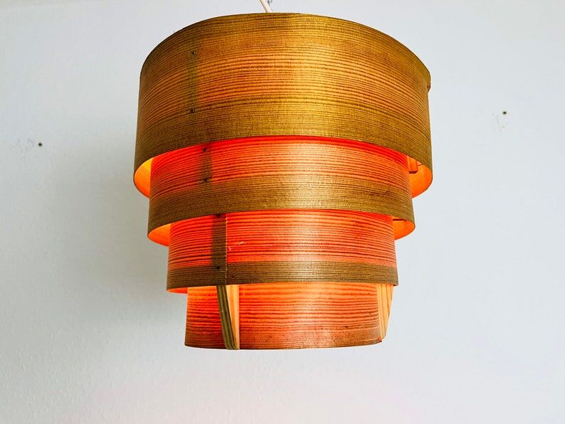 Wooden pendant lamp by Hans-Agne Jakobsson, Sweden, 1960s