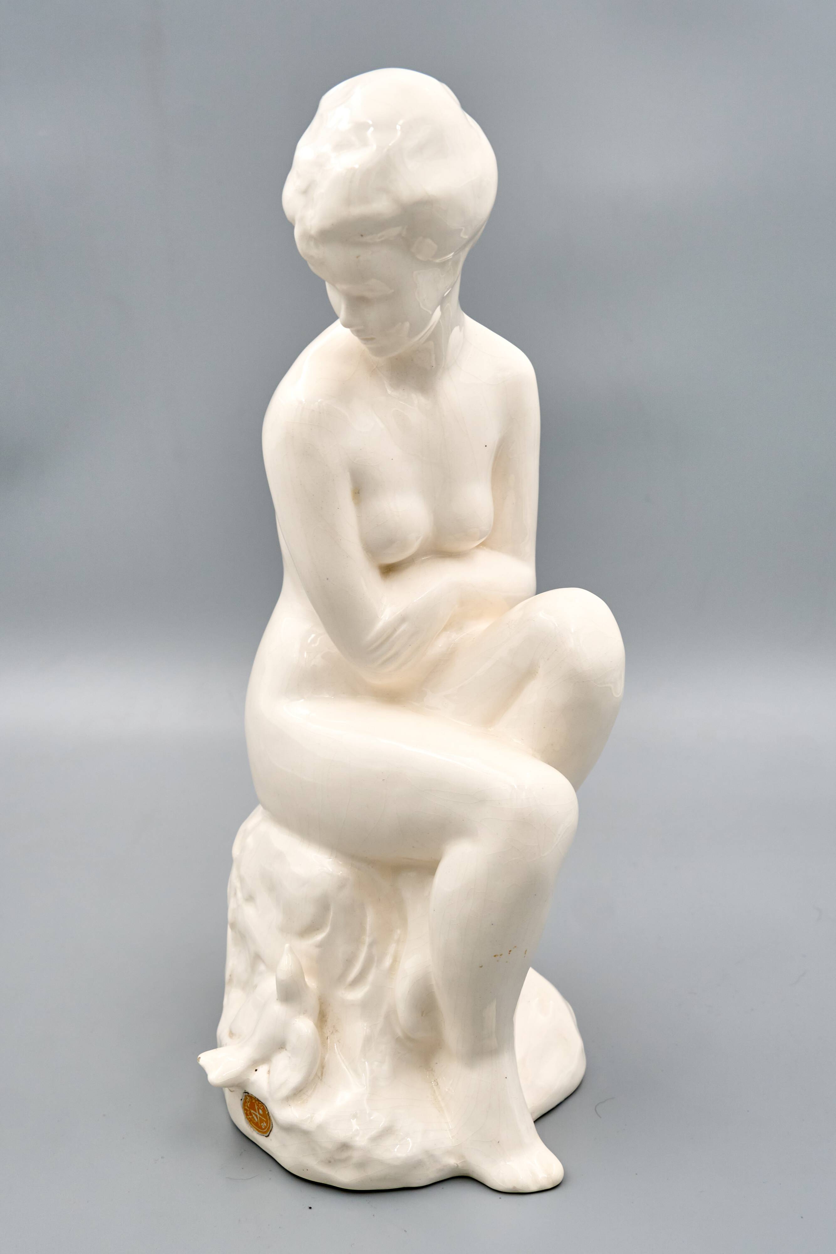 Ceramic Woman Figure, Jihokera Bechyně, 1986, Czechoslovakia