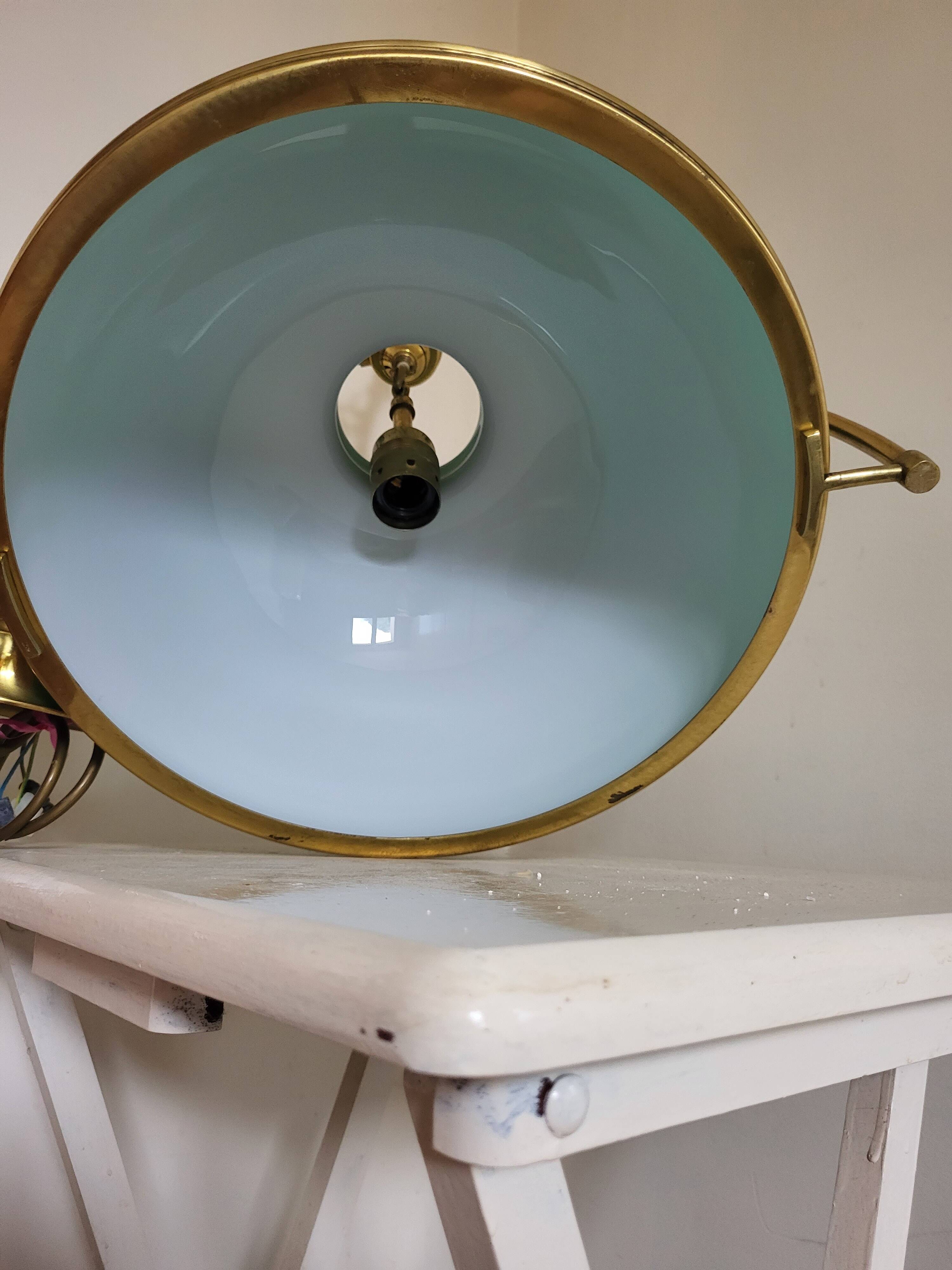 Vintage green opaline pendant light