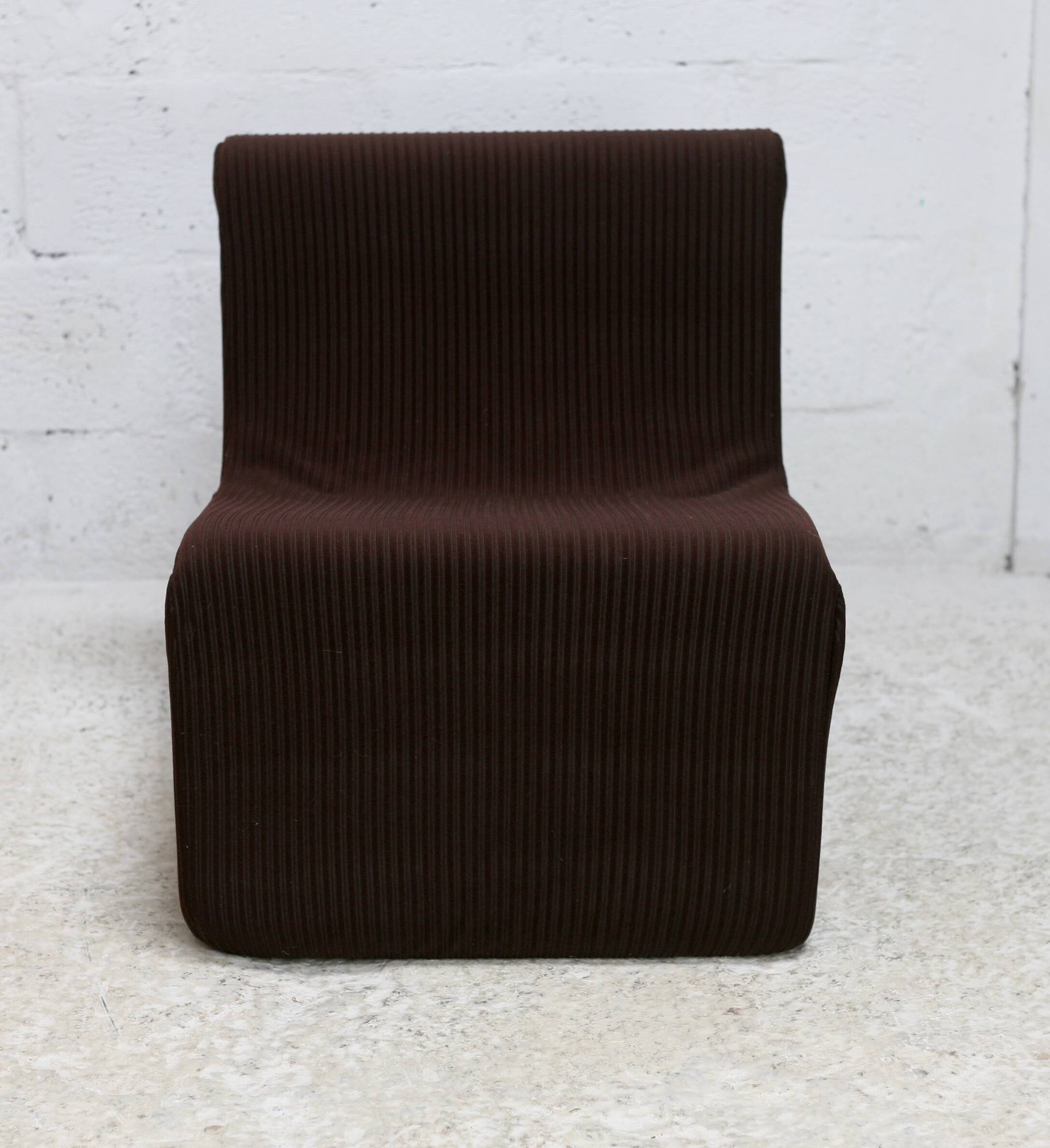 Chair, foam and velvet. Circa 1970