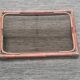 Rattan, bamboo and smoked glass tray