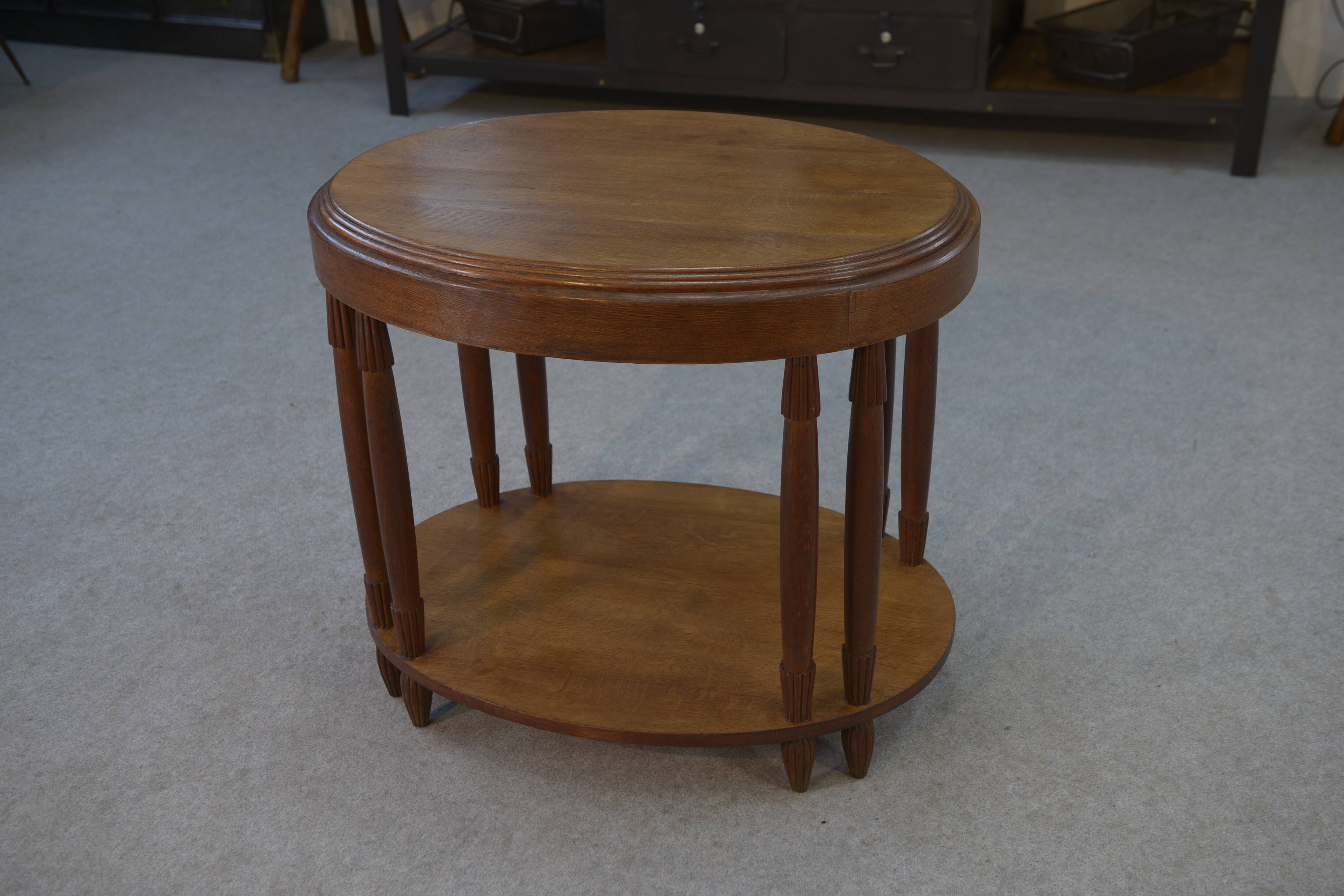 Art Deco solid oak oval table 1930