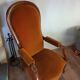 Voltaire armchair with amber velvet rack and pinion