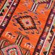Burgundy & Orange Vintage Kilim Runner Rug, 92x292Cm