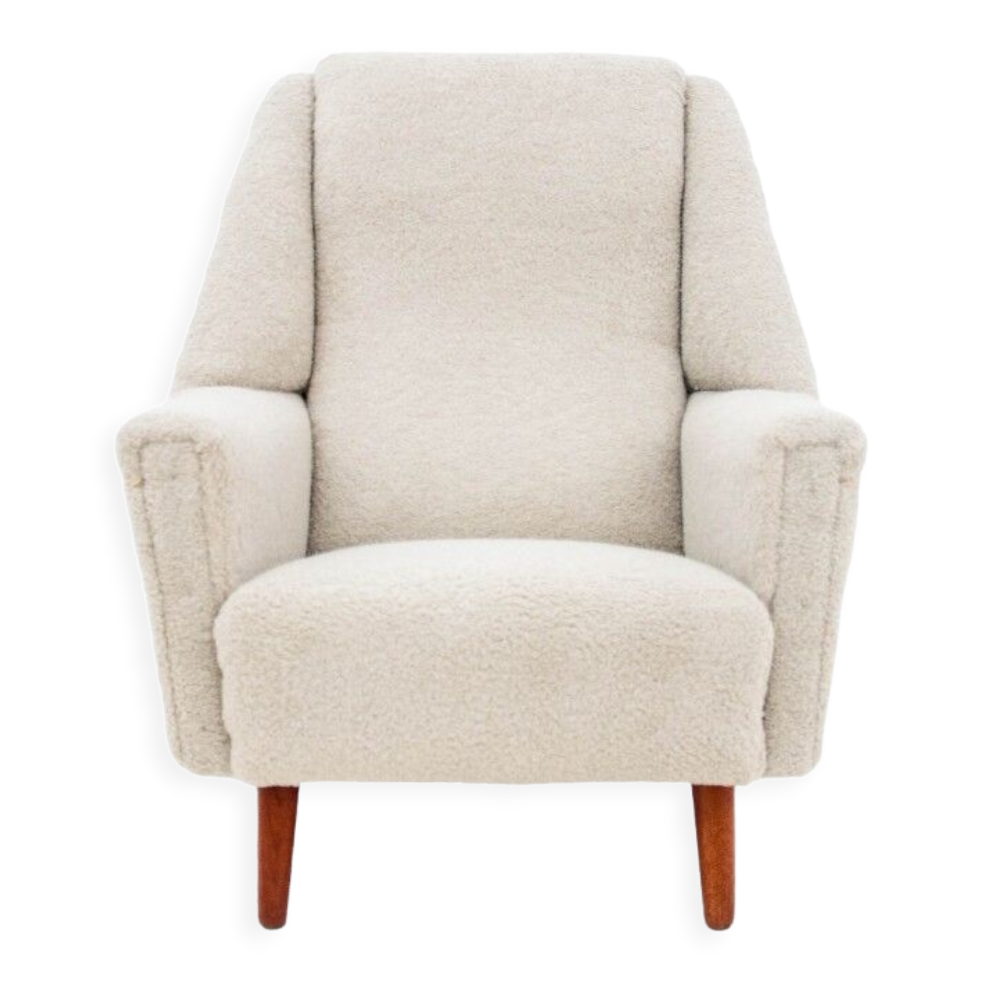 Beige Bouclé Armchair, Danish Design, 1960s