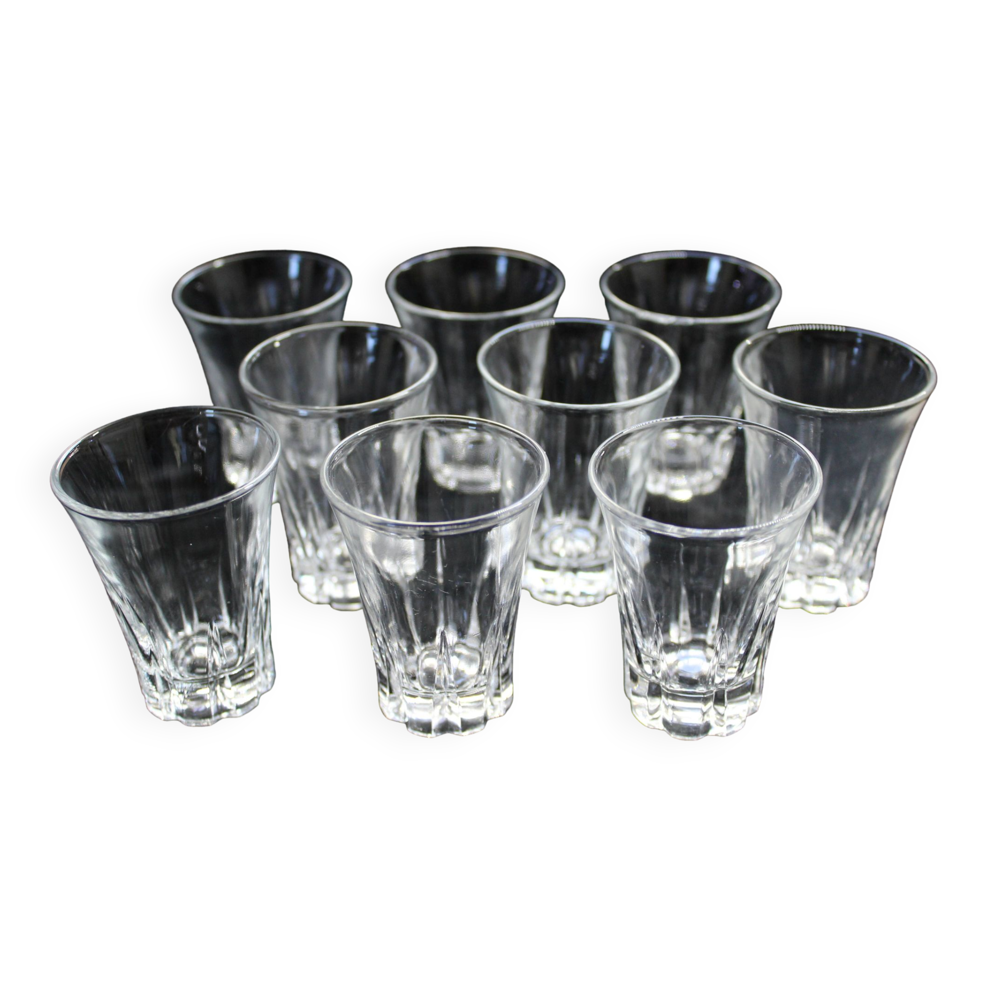 Set of 9 Liqueur or Shot Glasses - Art Deco 1940 certified