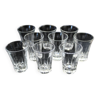 Set of 9 Liqueur or Shot Glasses - Art Deco 1940 certified