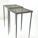 Mathieu Mategot perforated sheet metal side tables