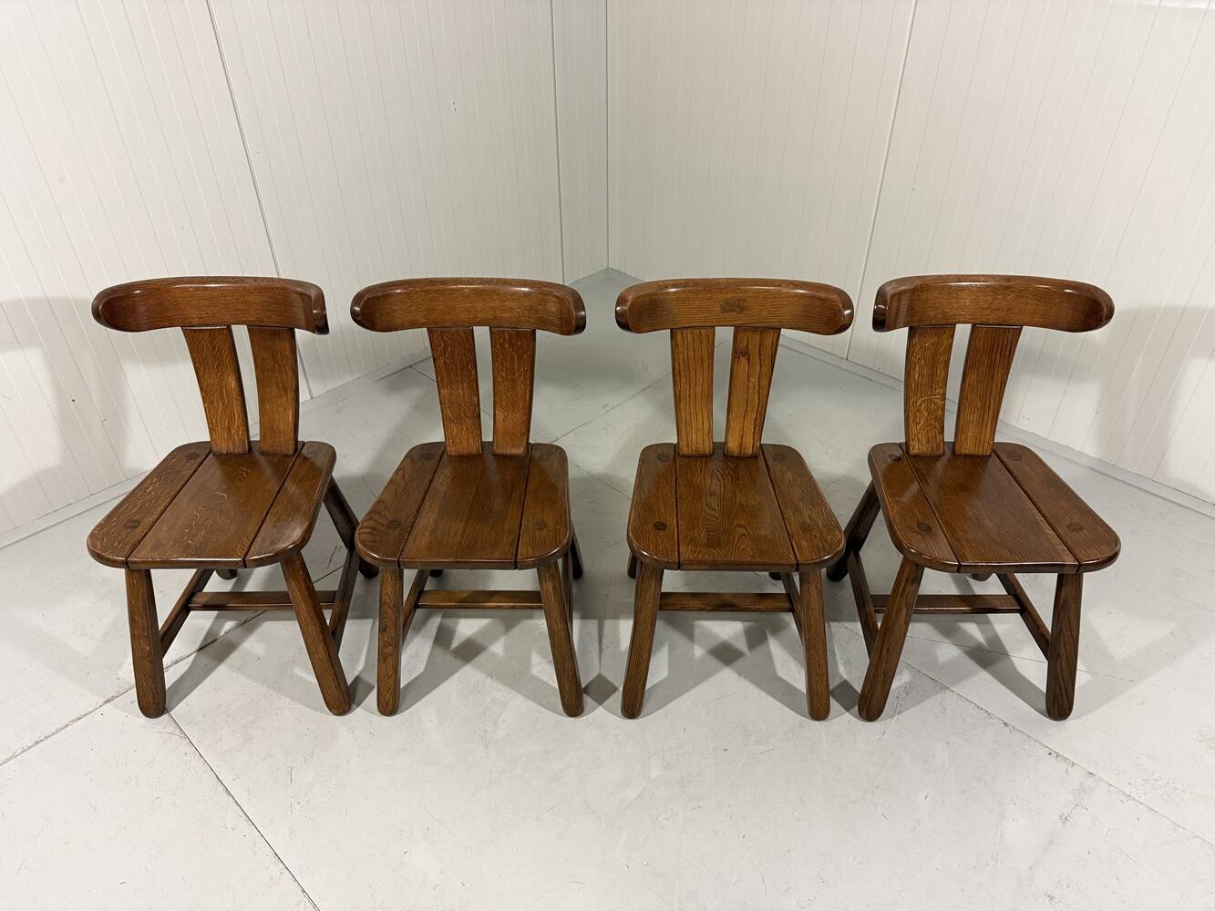 Brutalist oak dining chairs 1970’s