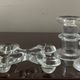 Series 6 vintage candlesticks pressed molded glass paste