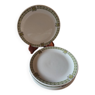 Set of 4 Pillivuyt plates, Pergola decor for dessert