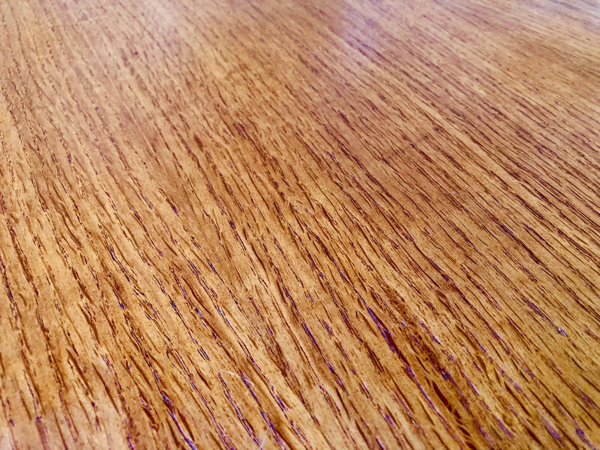 Vintage round coffee table, oak tripod legs circa 60