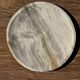 Petrified wood vide poche, circular dish or plate in light beige D25.