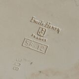 Old dish Emile Henry blue fish