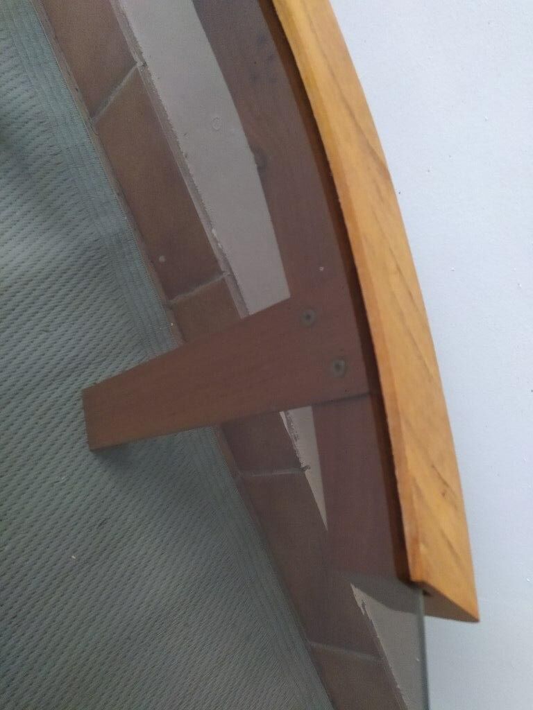 Oval coffee table in elm tray smoked glass