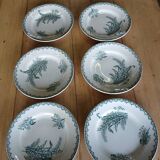 6 old Terre de fer flat plates