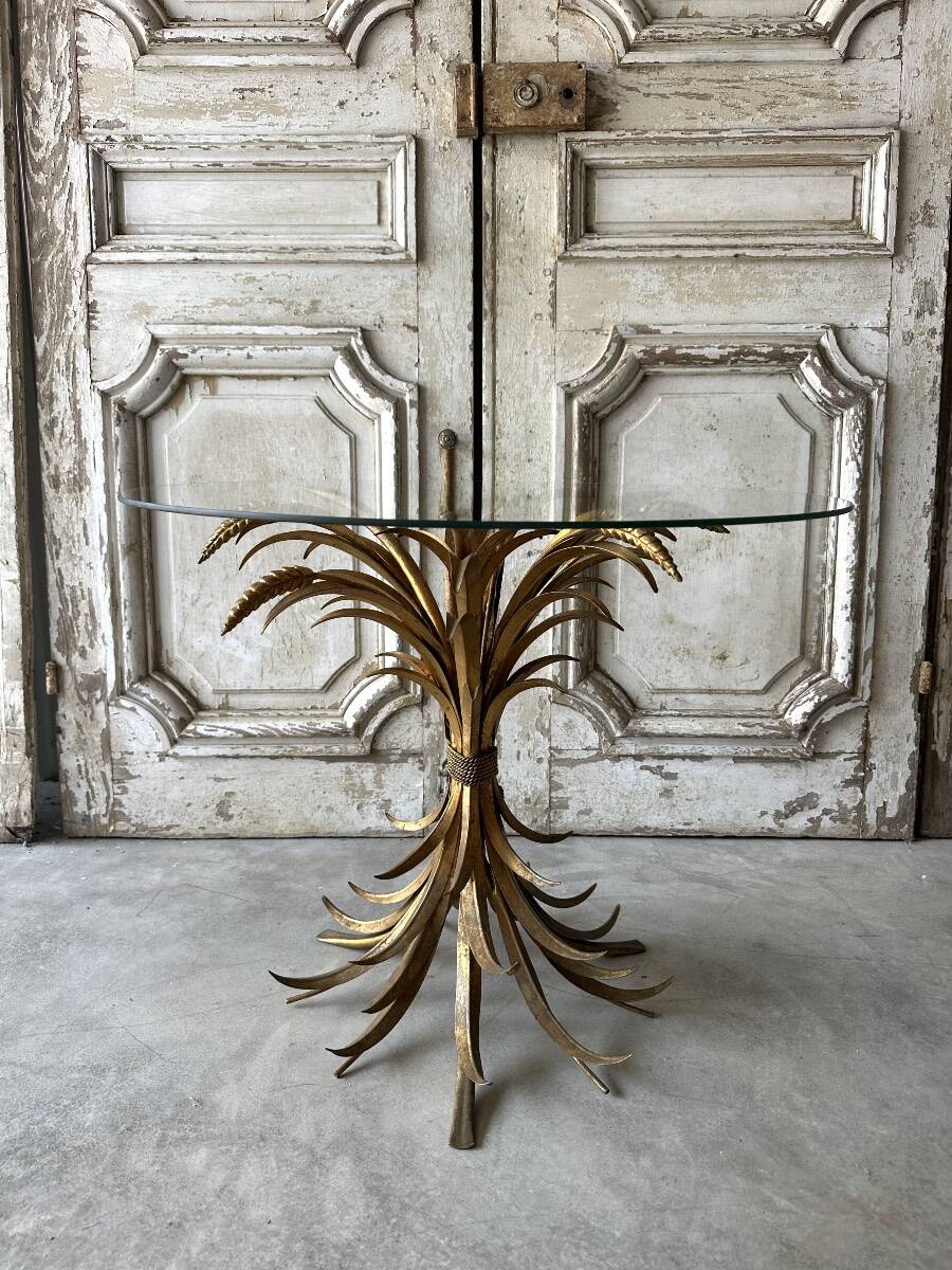 Small golden metal table circa 1960-70