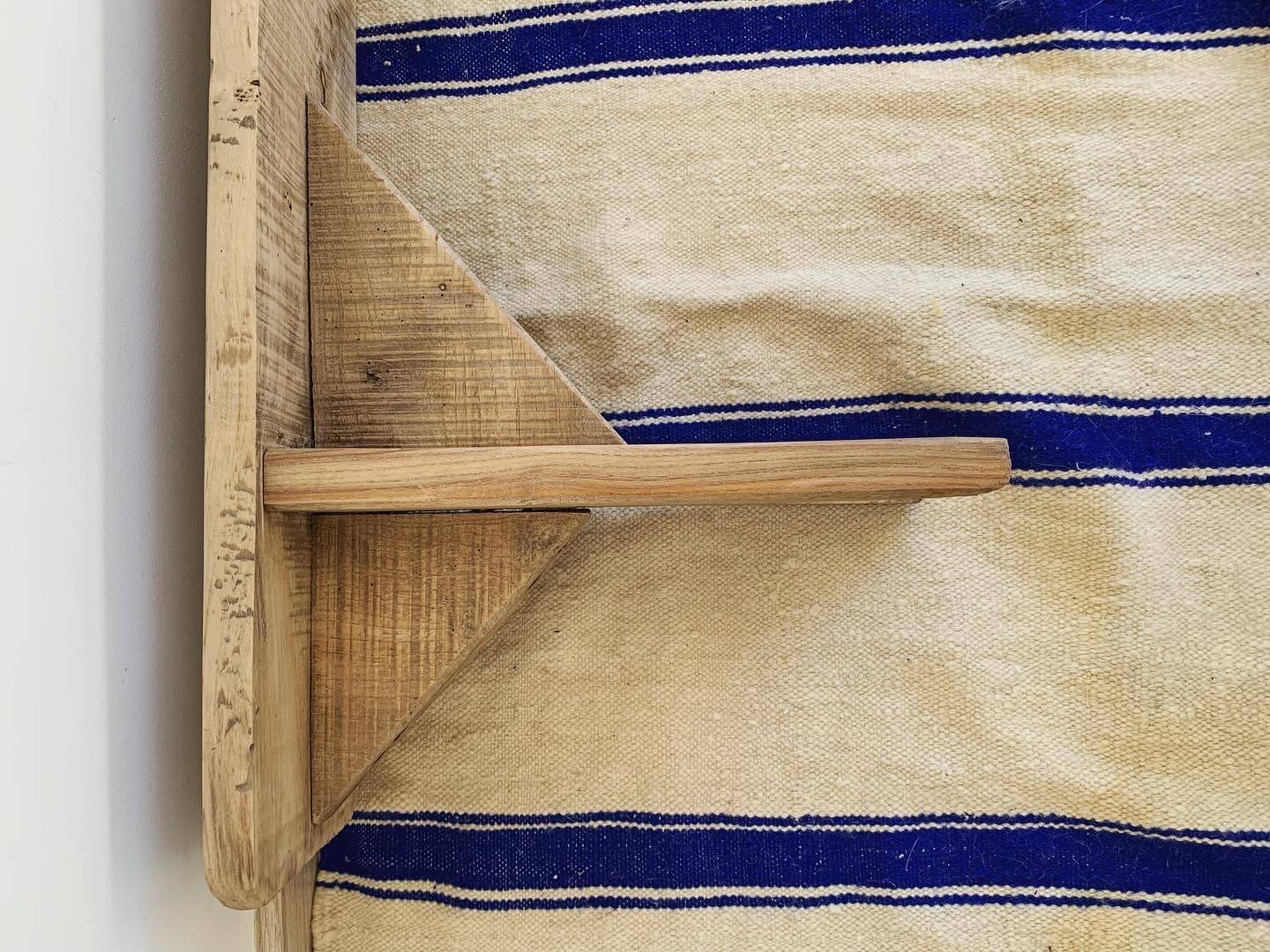 Old restored wooden farm bench