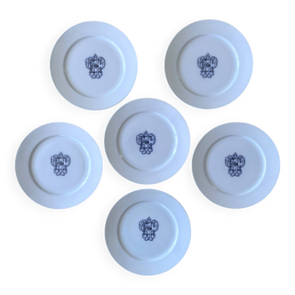 Grandes assiettes plates anciennes en faïence de Brown-Westhead, Moore & Co