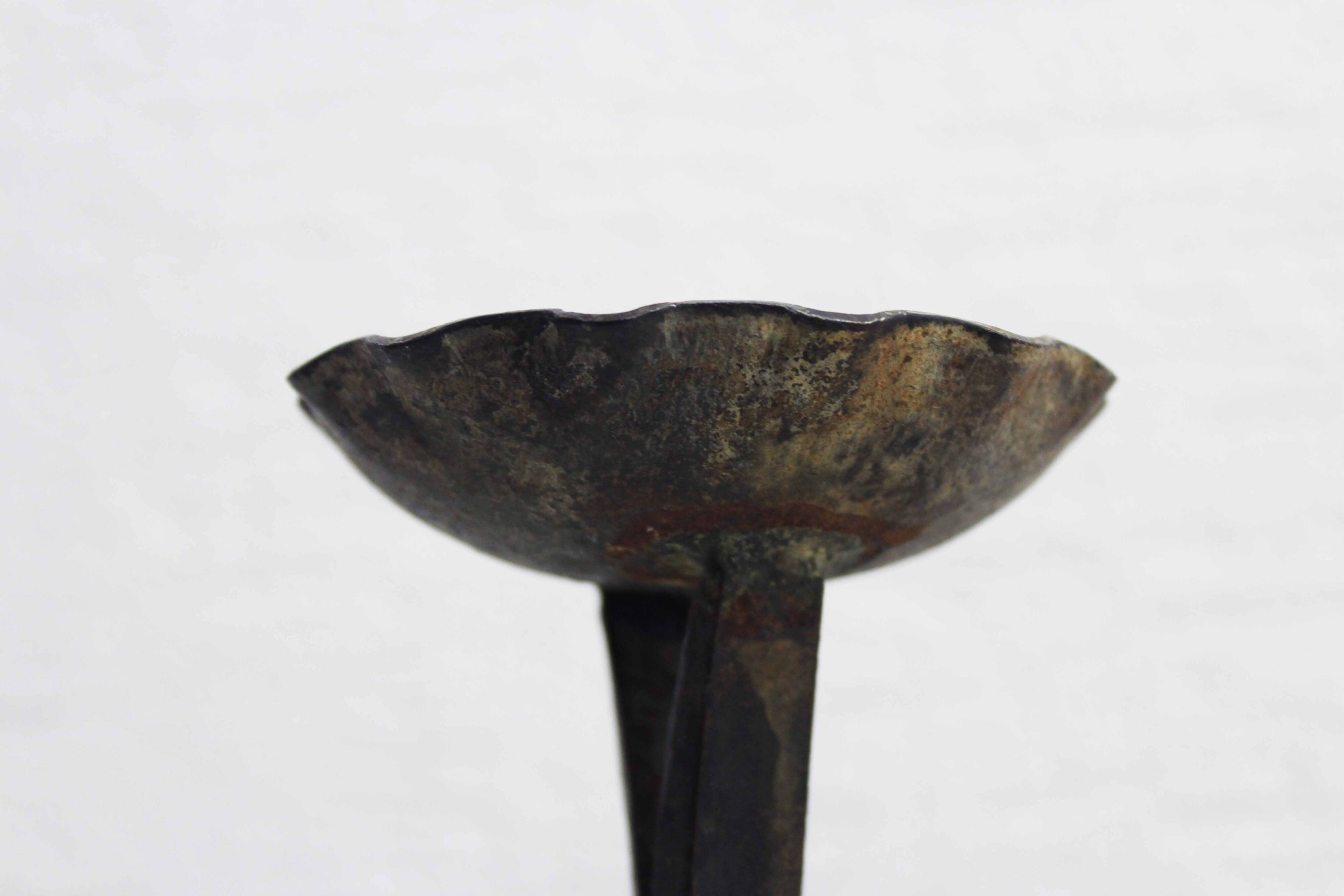Brutalist iron candle holder 1950