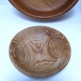 four vintage solid wood bowls