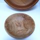 four vintage solid wood bowls