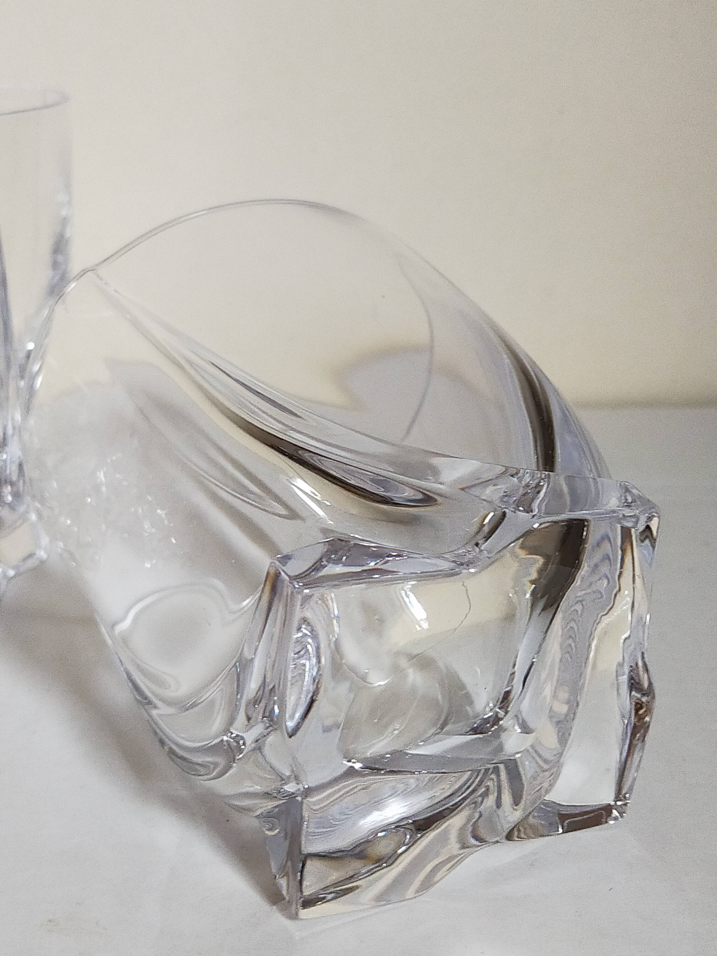 Five vintage crystal whiskey glasses