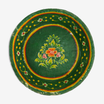 Green papier-mâché top with floral decoration. xix eme napoleon iii