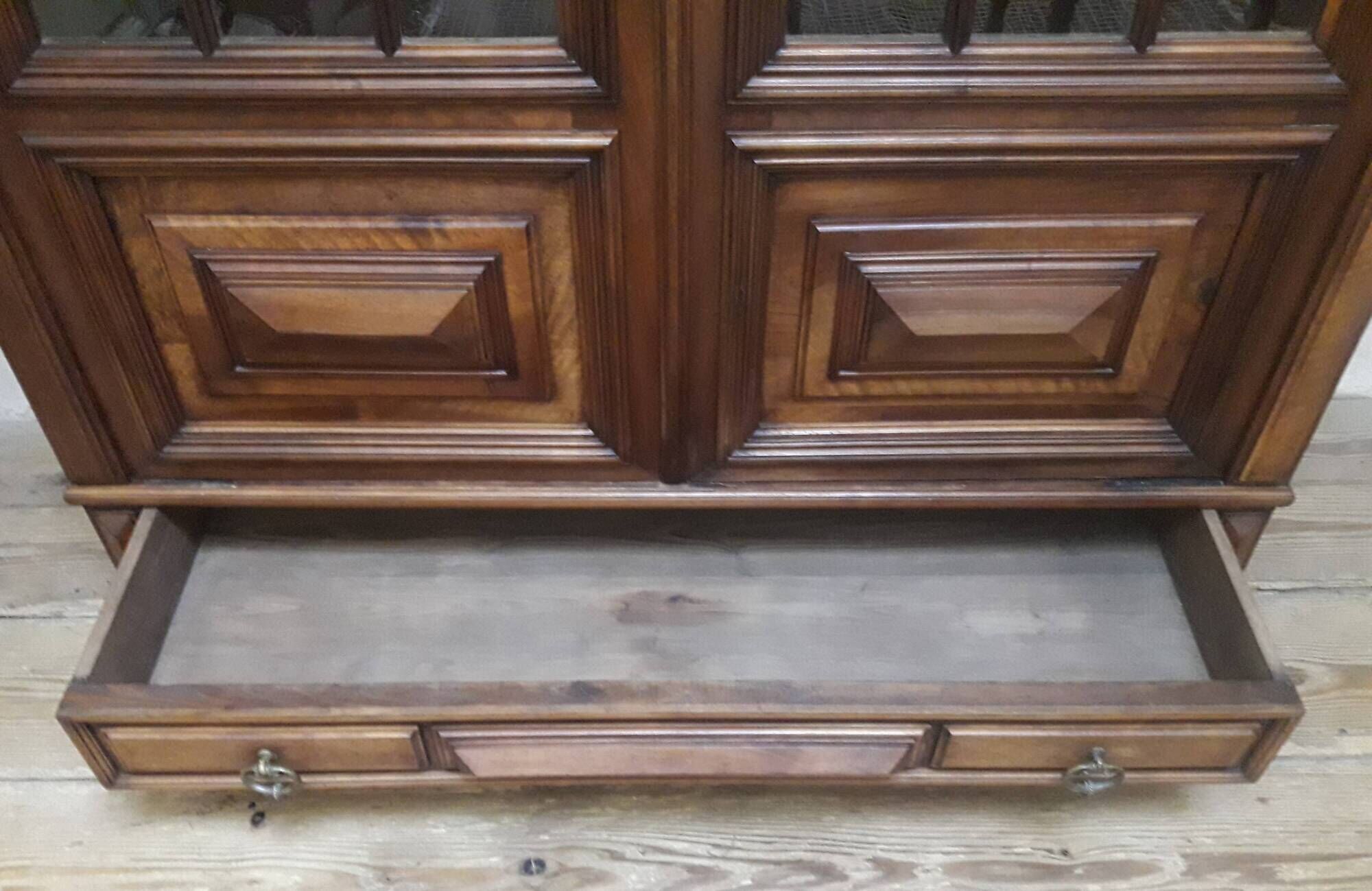 Walnut display cabinet 19th century H234cm