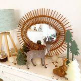Vintage rattan mirror