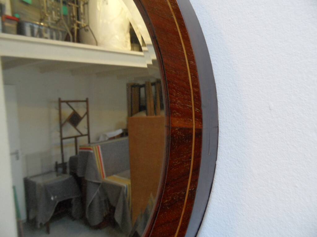 Antique mahogany oval mirror