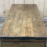 Chestnut coffee table XIXth with 3 drawers and extensions