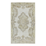 Tapis Persan Vintage Crème Fait Main, Élégance Florale Classique, 194x328