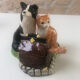 Salt shaker, pepper and mustard maker, dog, cat