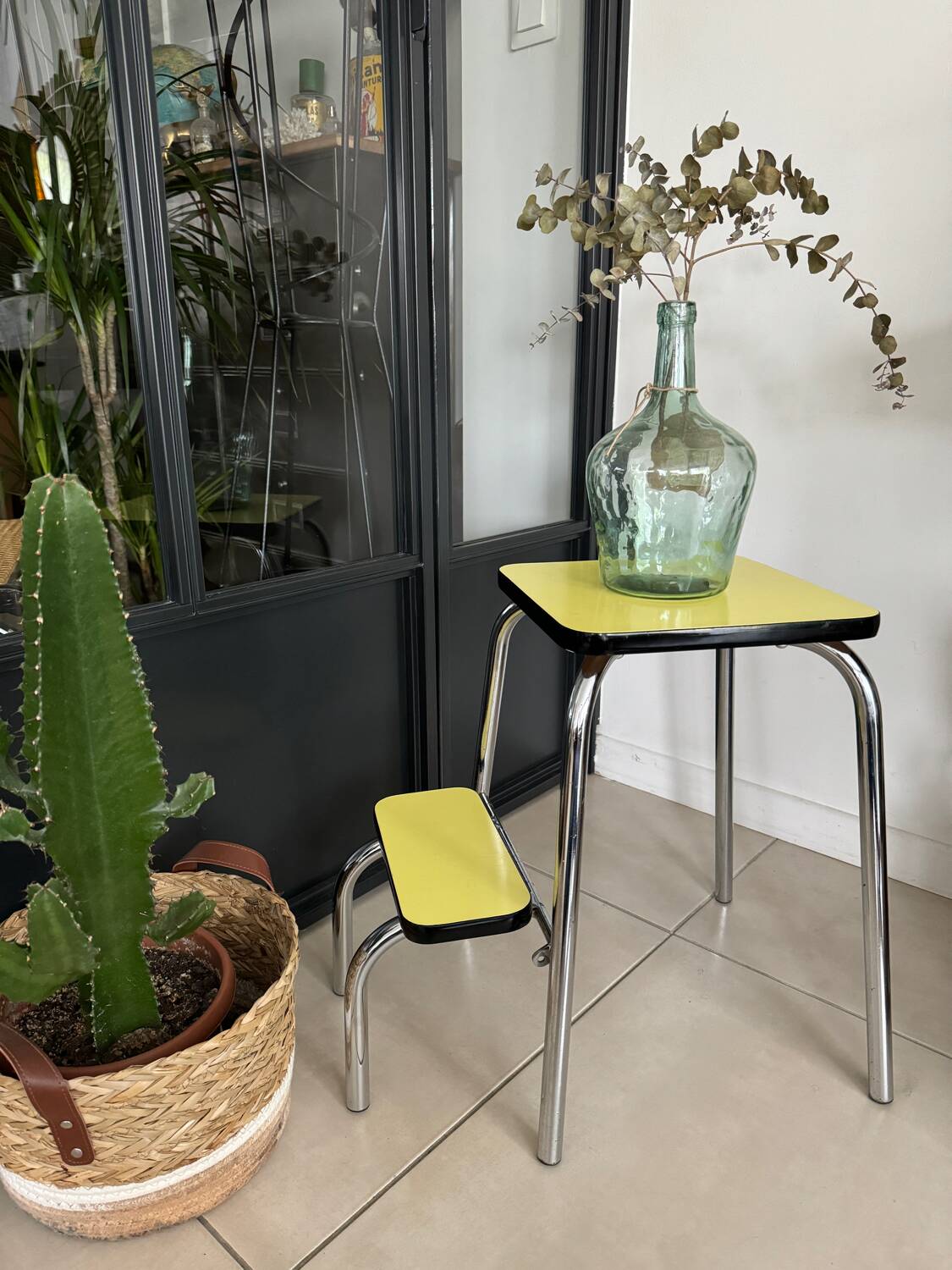 Yellow Formica step stool