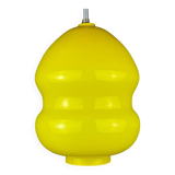 Yellow glass pendant lamp, Yugoslav mid-century, 1970s.