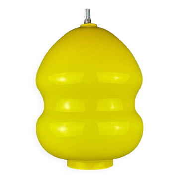 Suspension yougoslave en verre jaune, années 1970