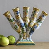 Italian Maiolica Ceramic Tulip Vase or Tulipière