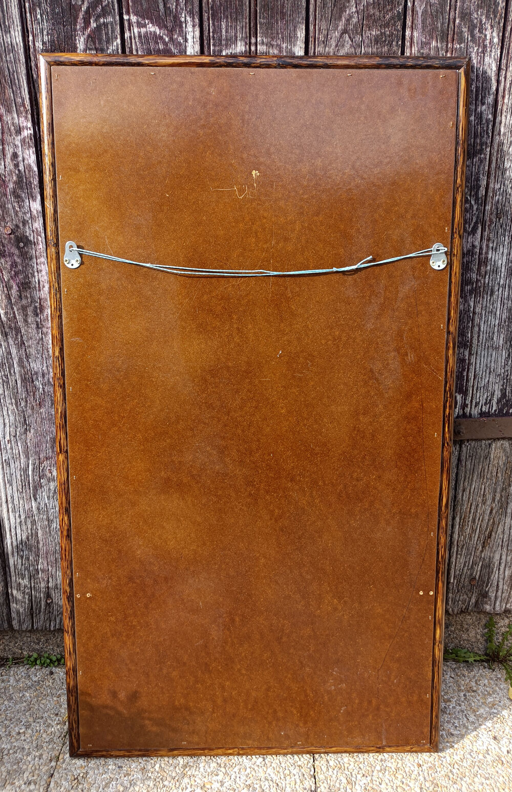 Mirror maugrion, bamboo and rattan, vintage, 80s