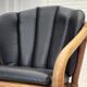 1970s, Danish armchair, rattan, black artificial leather.